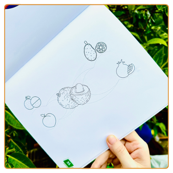 Tập tô màu Mindmap Coloring Book chủ đề Vegetable And Beans
