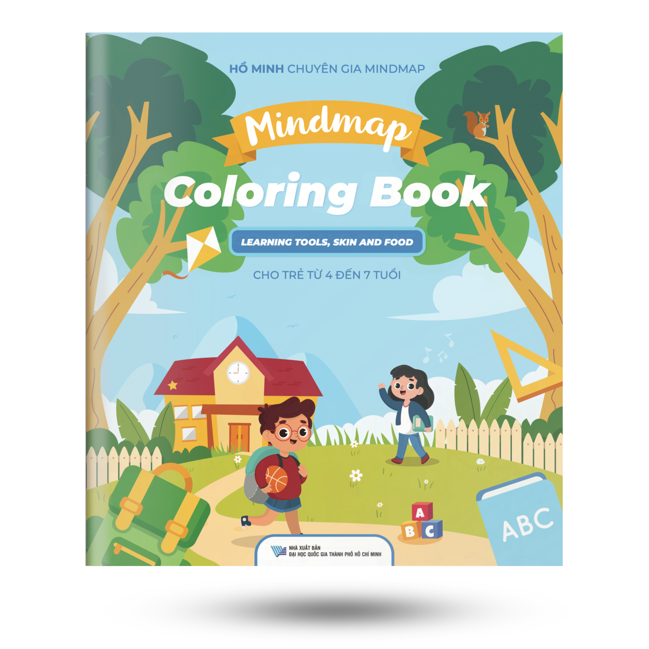 Tập tô màu Mindmap Coloring Book chủ đề Learning Tools, Skin and Food