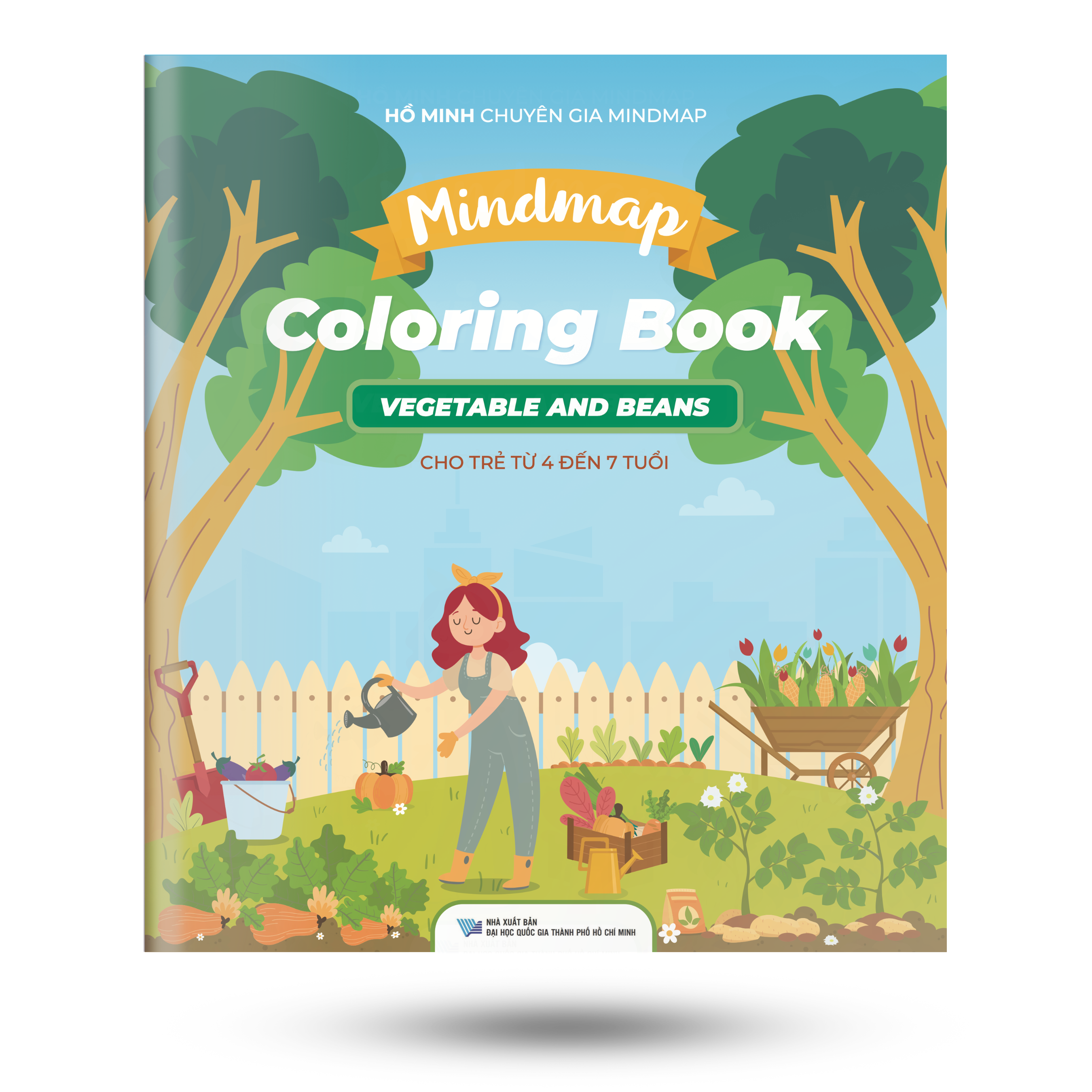 Tập tô màu Mindmap Coloring Book chủ đề Vegetable And Beans